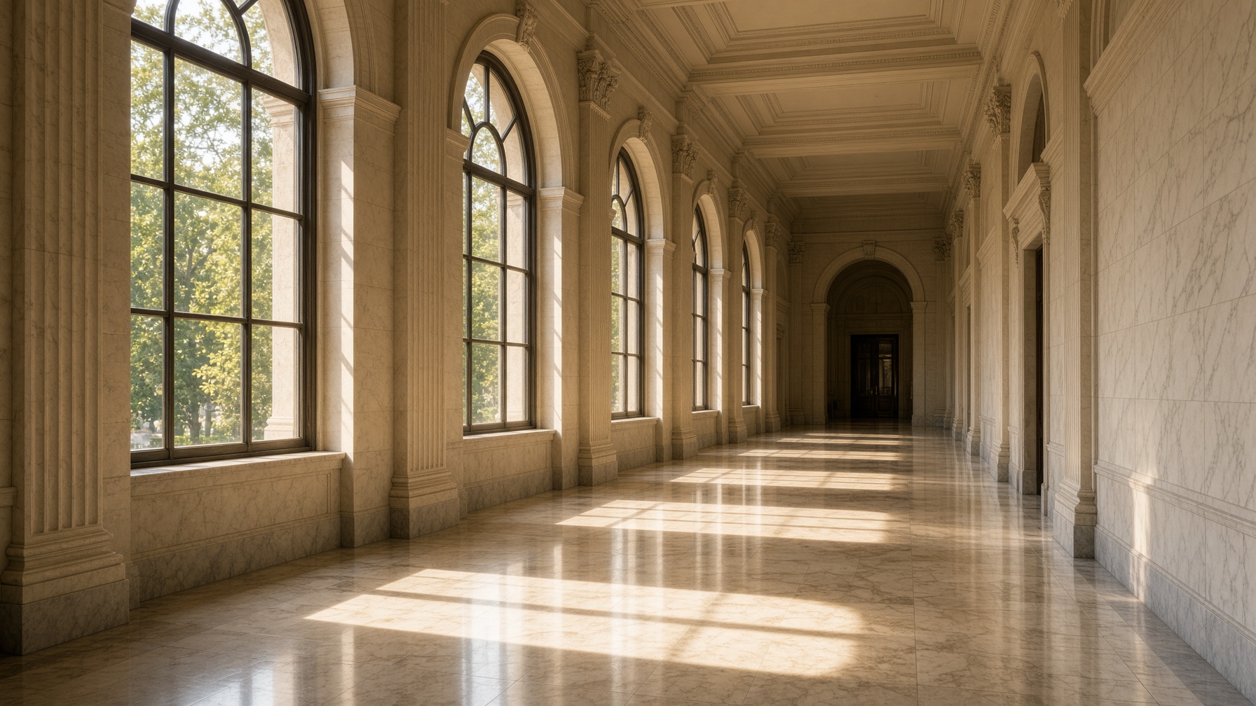 Historic courthouse corridor